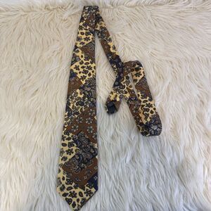 Faconnable Gold and Brown Paisley Tie